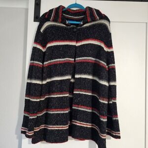 Karen Scott Women's Mohair Blend Cardigan Size XL Soft Cozy Striped   EUC‎